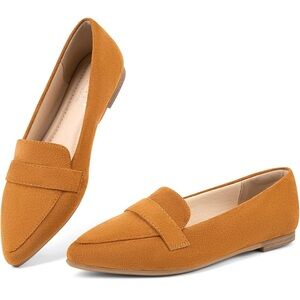 Musshoe Women's Pointed Penny Loafers - Mustard Yellow
